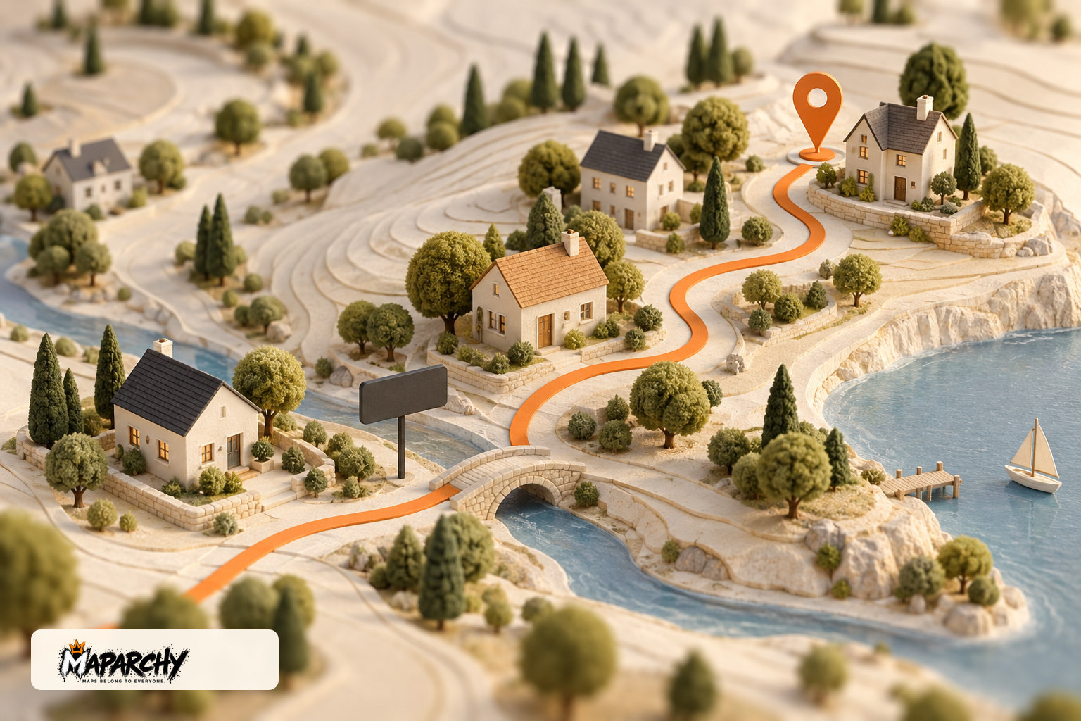 MAPARCHY miniature map: real places, personal stories.